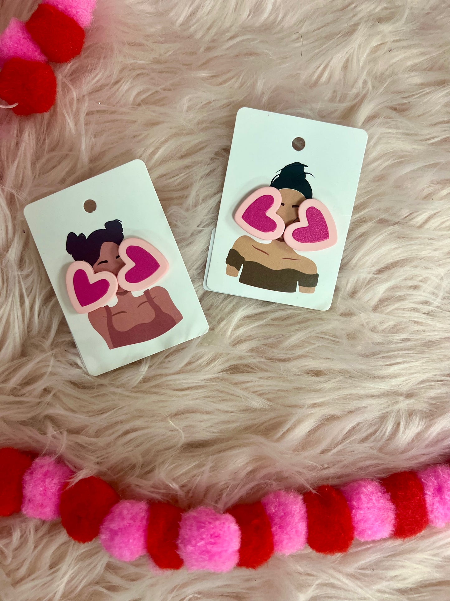 Clay Heart Studs