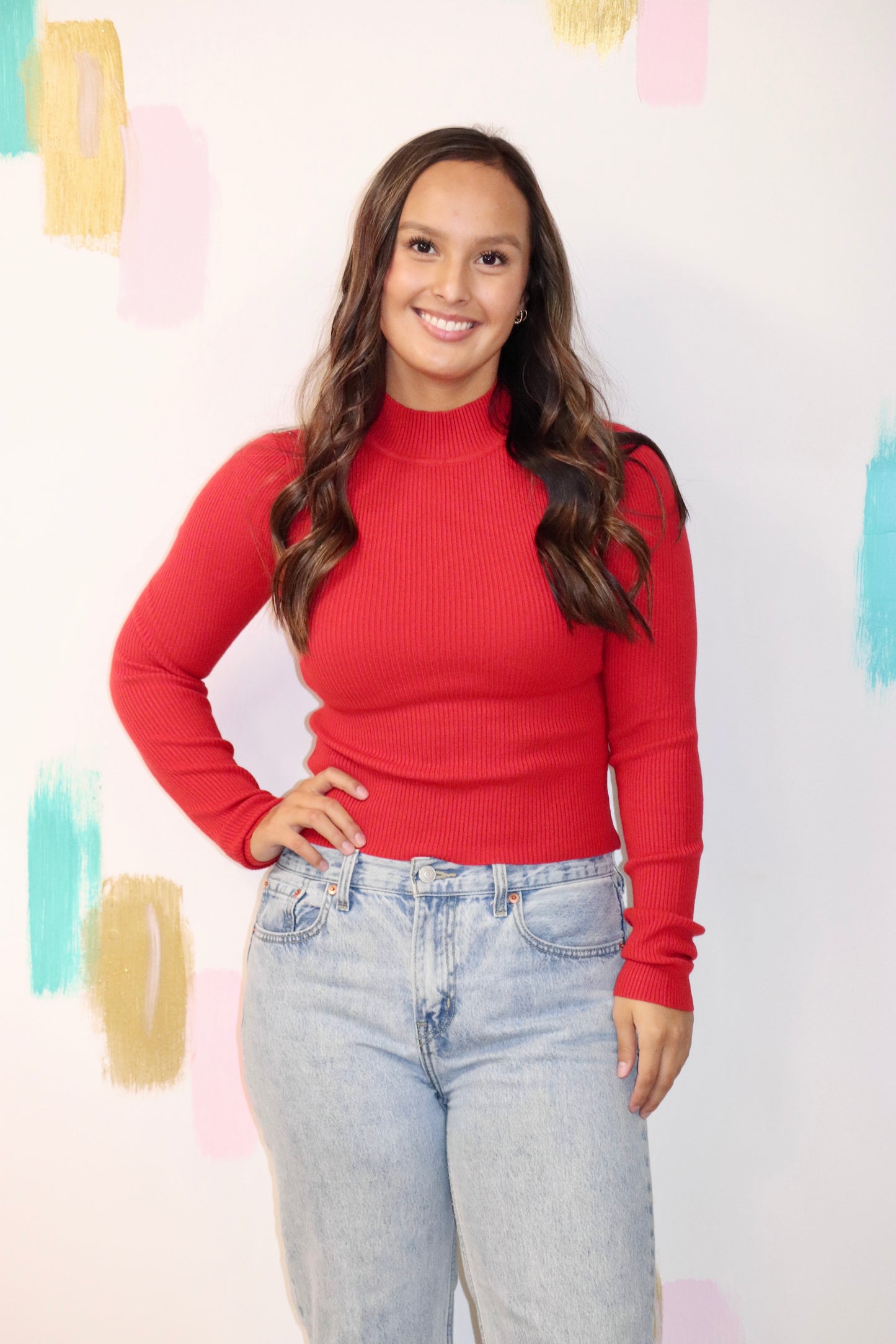 Mocked Long Sleeve Top