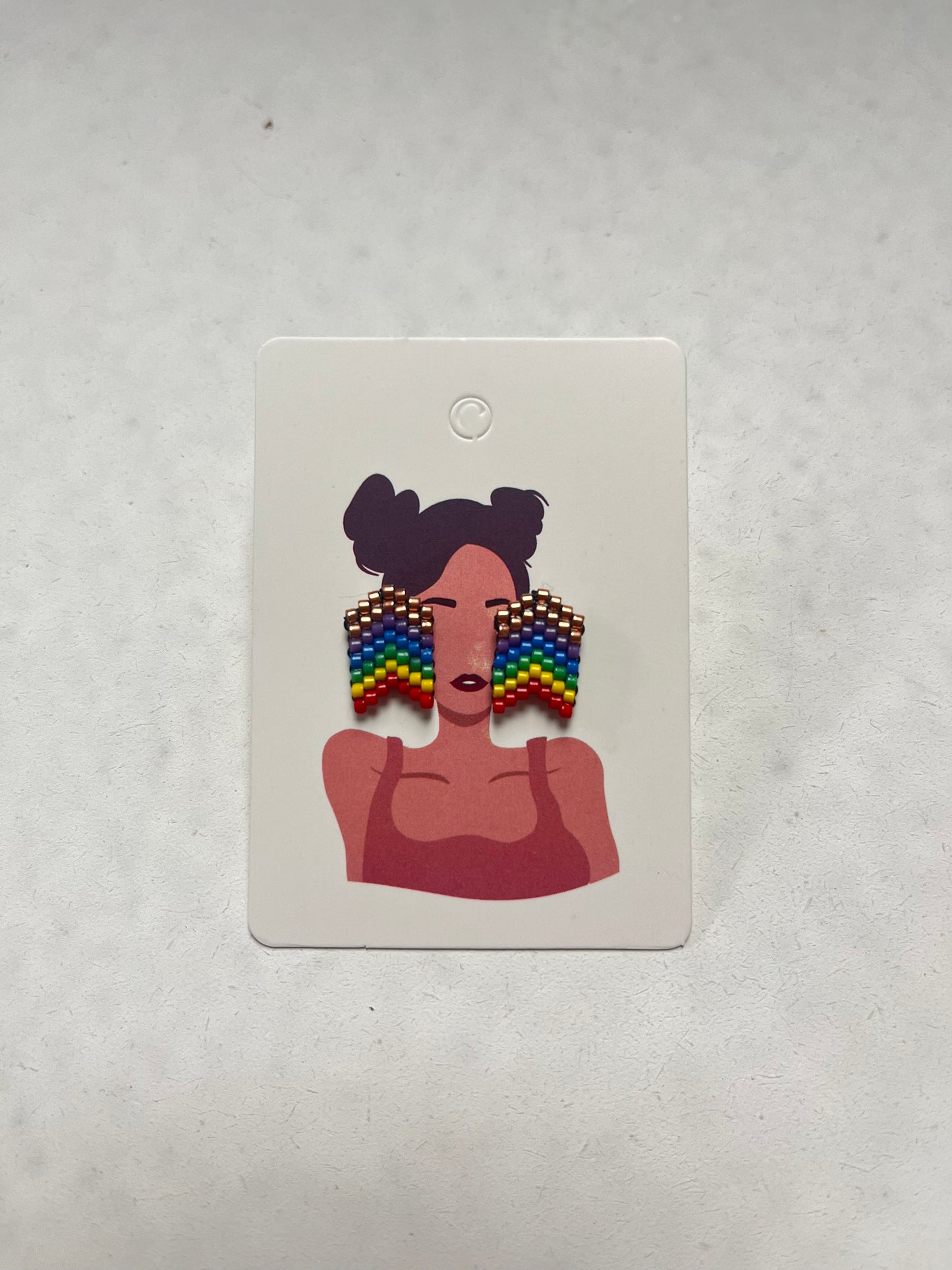 Multi-Color Large Beaded Earrings