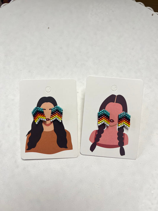 Multi-Color Large Beaded Earrings