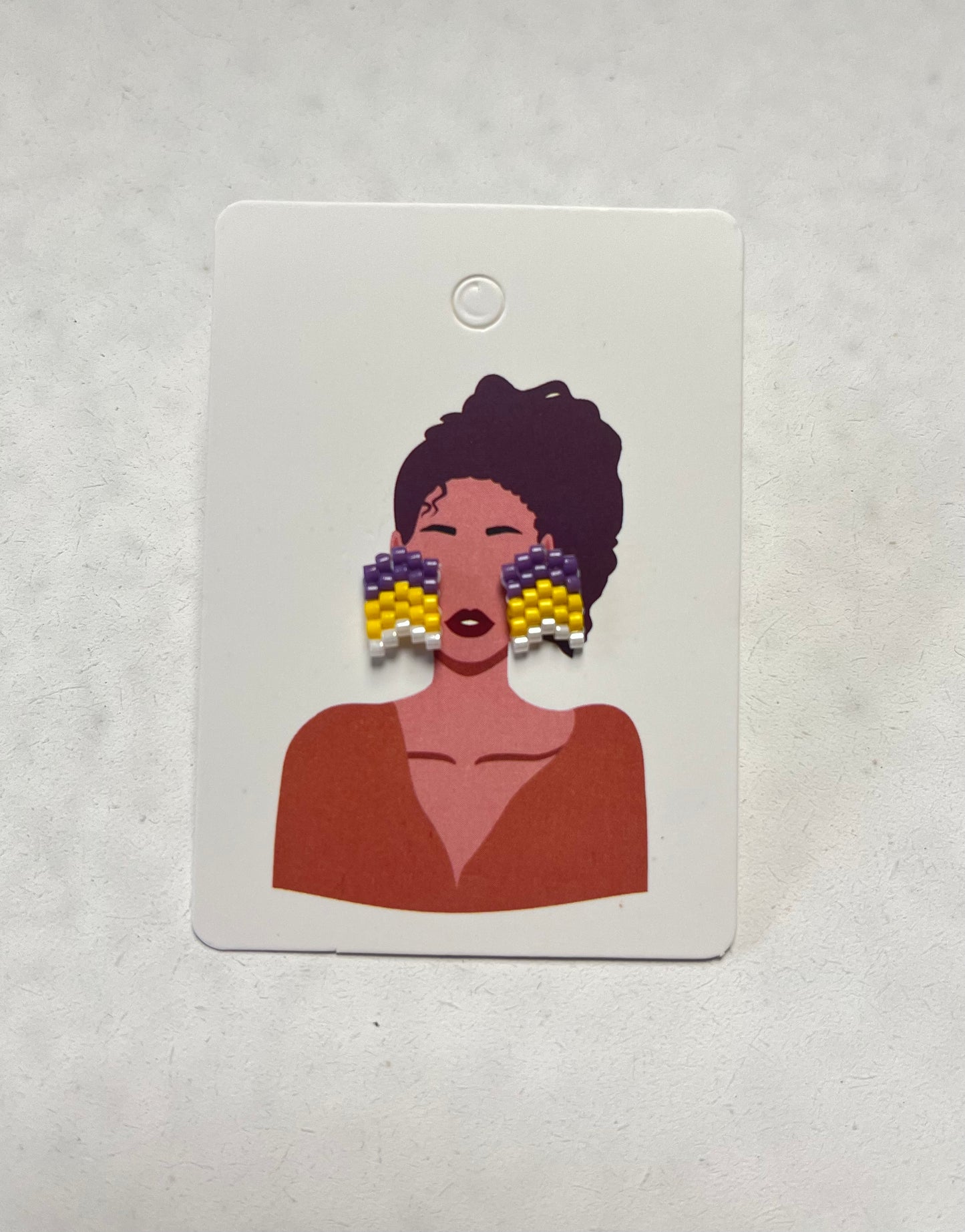 Multi-Color Small Beaded Earrings