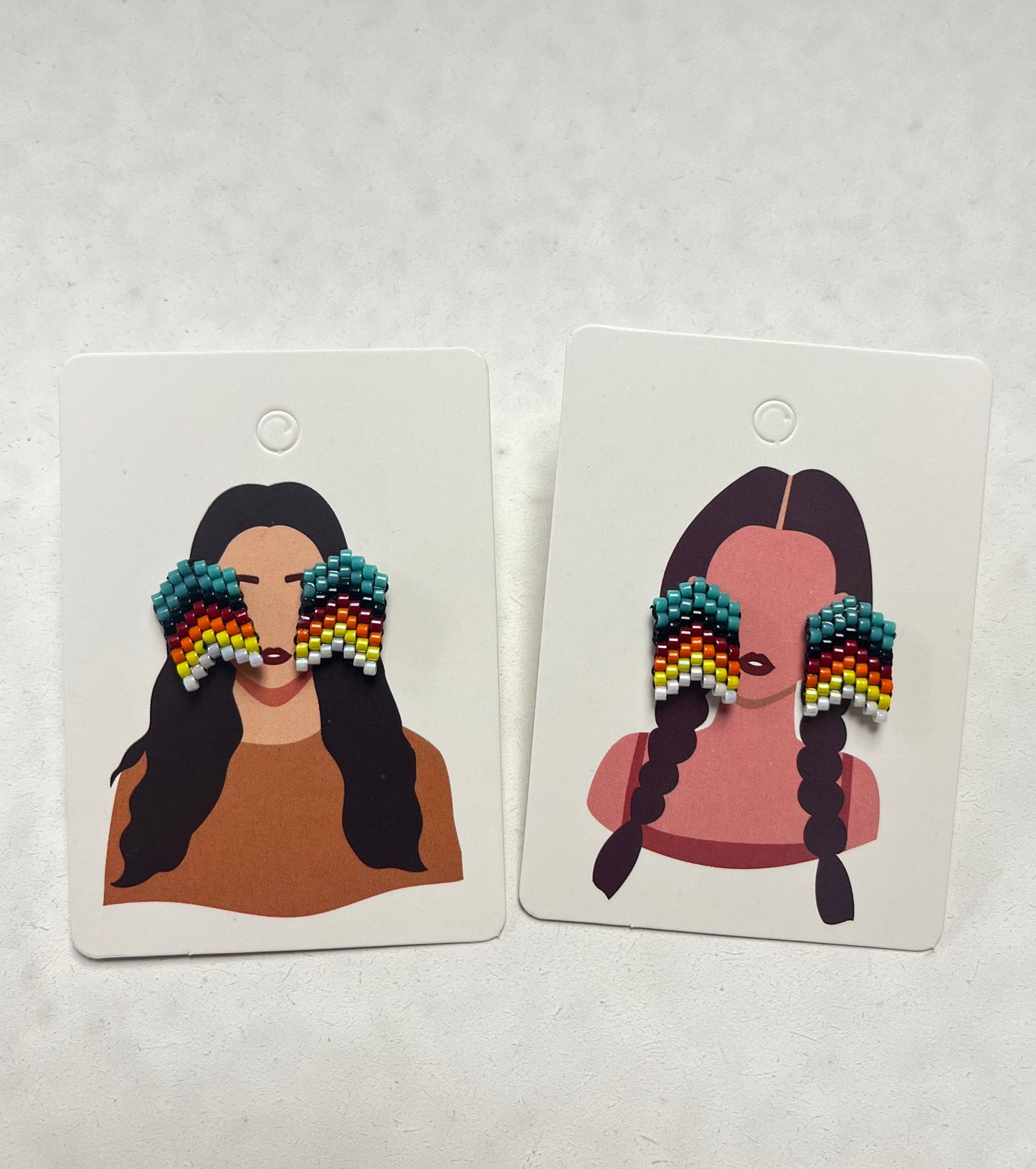 Multi-Color Large Beaded Earrings