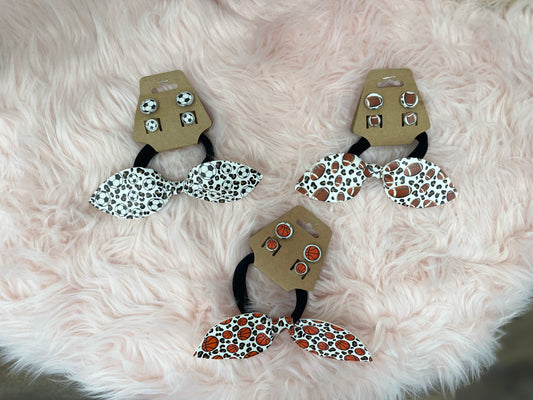 Hair Tie & Earring Combo