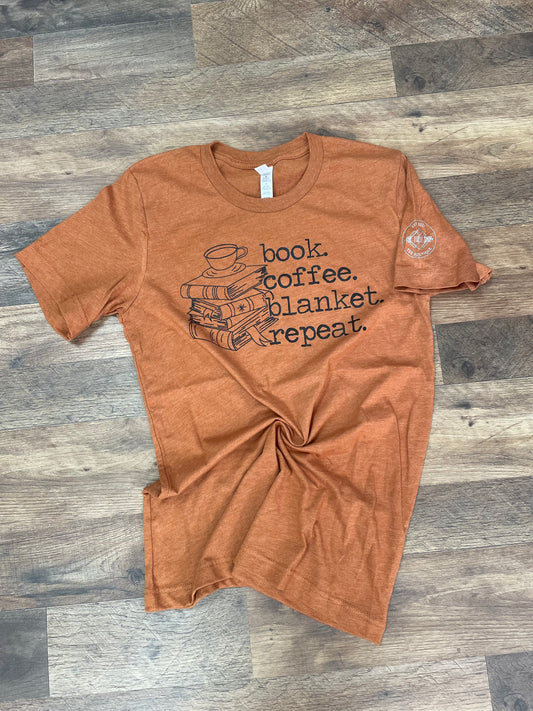 Book Coffee lol Repeat