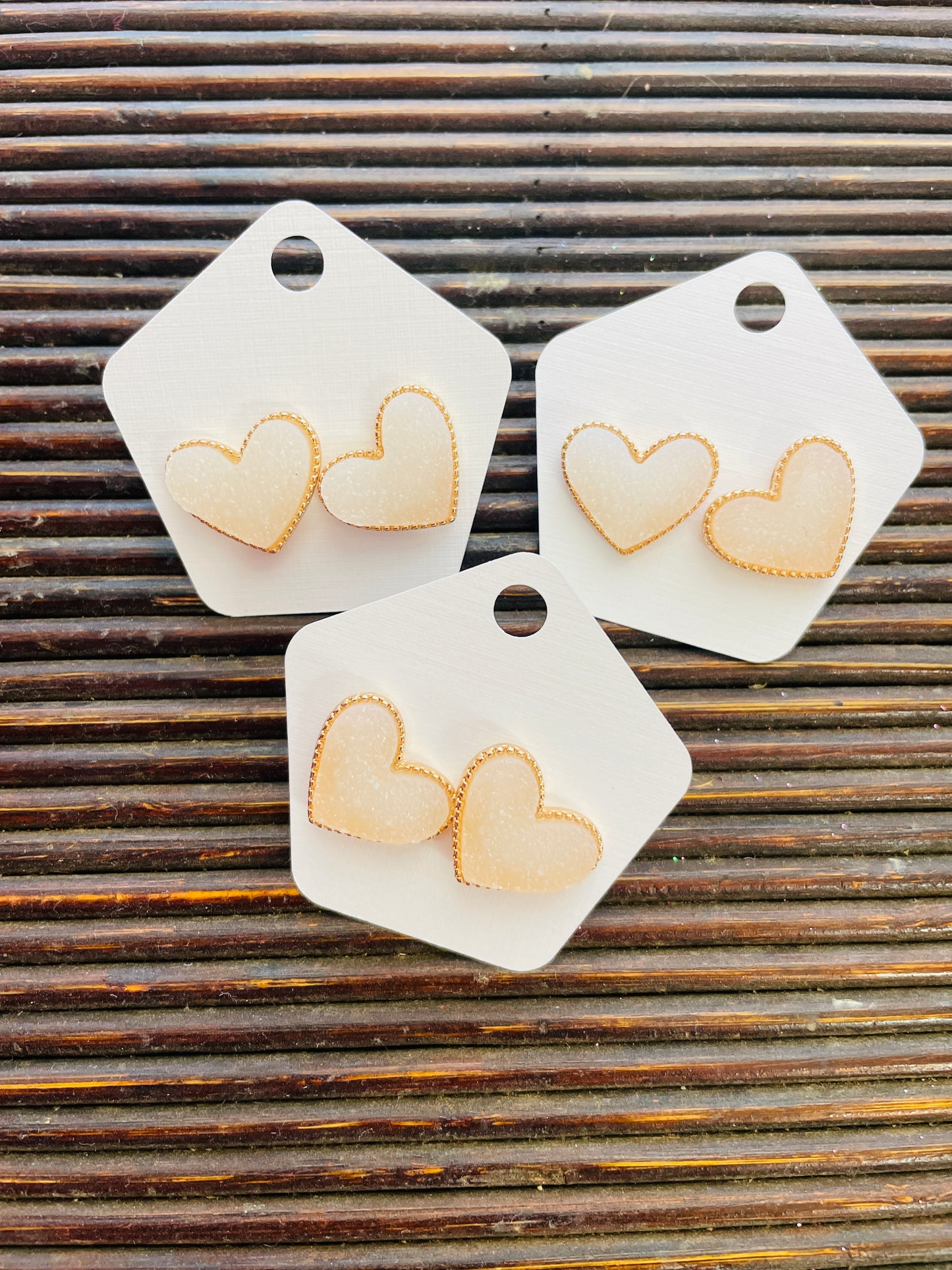 White Heart Studs