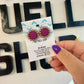 Plum Circle Bead Stud