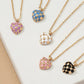 Checker Heart Pendant Necklace