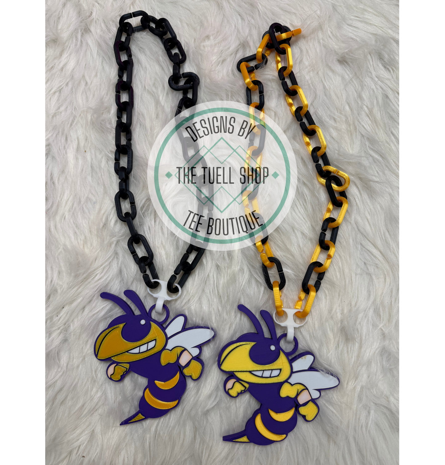 Purple/Gold Yellowjacket Necklace