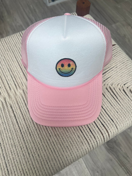 Smiley Face Patch Trucker Hat