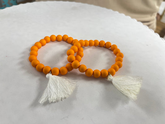 Orange Tassel Bracelet