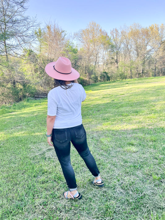 Wide Brim Mauve Hat