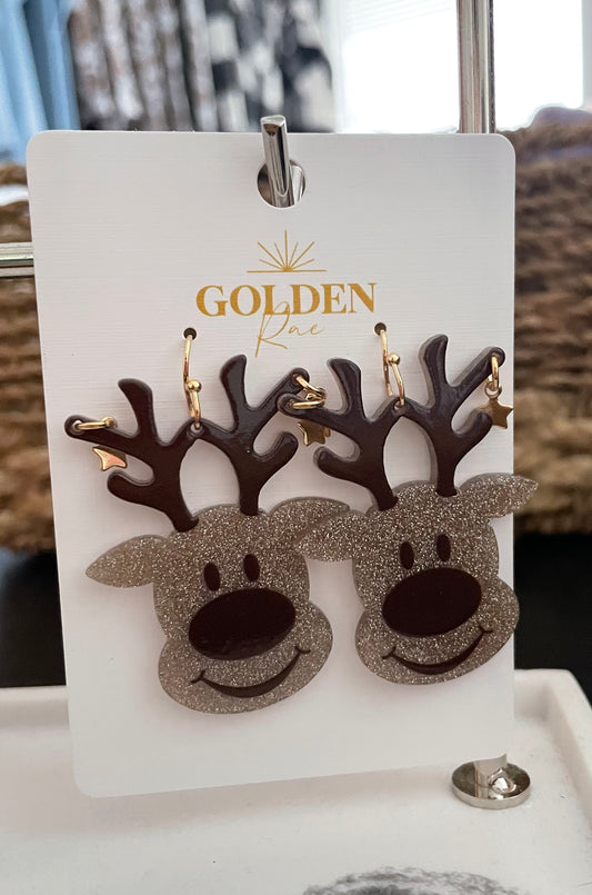 Glitter Reindeer Dangle